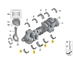 BMW G30 G11 G12 G14 G15 G16 X5 G05 X6 G06 X7 G07 Violetinis Guolių Apsauga Originalus 11218606302