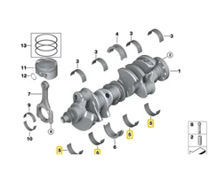 BMW G30 G11 G12 G14 G15 G16 X5 G05 X6 G06 X7 G07 Geltona Guolių Šelis Originalus 11218606300