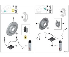 Bmw Remonto Rinkinys Stabdžių Trinkelės Be Asbesto G30 G31 X3 X4 Originalus 34106884492