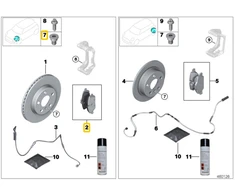 Bmw Remonto Rinkinys Stabdžių Trinkelės Be Asbesto G30 G31 X3 X4 Originalus 34106884492