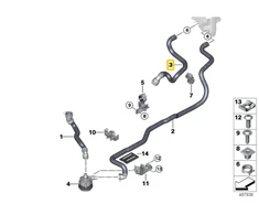 BMW Aušinimo Žarna Grįžimas 5 G30 G31 7 G11 G12 Originalus 64219299622
