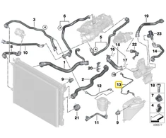 BMW G30 G31 G32 G11 G12 Cilindro Galvos Išsiplėtimo Bakas Šlaunis Originalus 17128678494