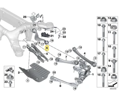 BMW G31 G32 Dešinysis valdymo svirtis su guminiais įdėklais originalus 33326861120