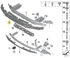 BMW G32 G11 G12 X3 X4 Smūgio Slėpiklis Viršutinis Originalus 51118061181