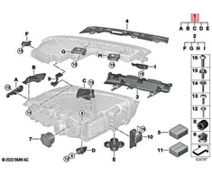 BMW G70 735i 740i 740dX Žemutinis Dešinys Šviesos Rezervuaras Originalus 63115A5F642