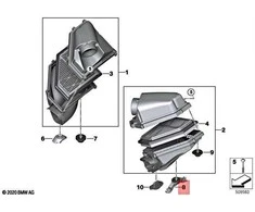 BMW G80 įsiurbimo duslintuvo laikiklis kairėje pusėje originalus 13718095809