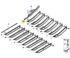 BMW Galia G30 G31 Užpakalinė Dešinė Anga Originalus 51477381330