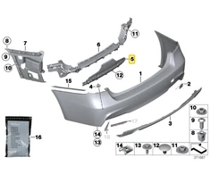 BMW Galinio Bumperio Prijungimas 3 F30 F31 Originalus 51128054200
