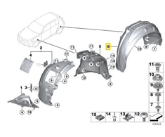 BMW Galinio Kairio Rato Angos Danga 1 F20 F21 F22 F23 Originalus 51717241857