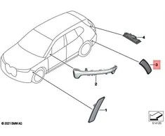 BMW Galinio Kairio Šoninio Žibinto Šviesos BMW i20 iX xDrive40 XE2 2020 2021 Originalus 63147953891
