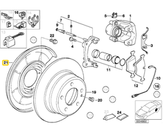 BMW Galinio Stabdžių Dulkių Skydas Kairysis 3 E36 E46 Z1 Z4 Originalus 34211158991