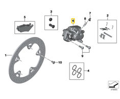 BMW Galinio Stabdžių Kaladėlės Laikiklis R 1200 GS R 1250 GS Originalus 34218535160