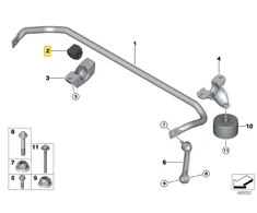 BMW Galinio Stabilizatoriaus Šarvuotės Guoliai 5 G30 7 G11 X3 G01 Originalus 33506861466