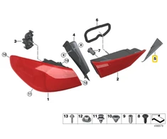 BMW Galinio Šviesos Baigtuvo Priedas Užpakalinės Durys Dešinė 1 F40 05 2018 12 2019 Originalus 63219465136