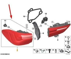 BMW Galinio Šviesos Dešinė Panelė X2 F39 2016 2019 Originalus 63217420738