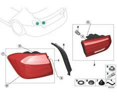 BMW Galinio Šviesos Dešinės Pusės Panelės Originalus 63217369118