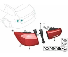 BMW Galinio Šviesos Kairės Priekinis F30 F80 F31 Originalus 63217456521