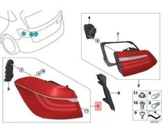 BMW Galinio Šviesos Kairės Pusės Panelio Originalus 63217461607