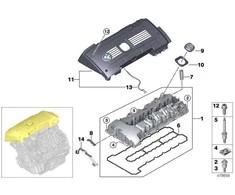 Bmw Galvos Cilindro Dangtis E90 E91 E92 E93 F10 F11 Originalus 11127548196