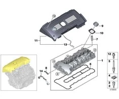 Bmw Galvos Cilindro Dangtis E90 E91 E92 E93 F10 F11 Originalus 11127548196