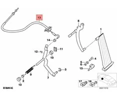 Bmw Gaskabelzug 3 E36 1998 2000 Originalus 35411165576
