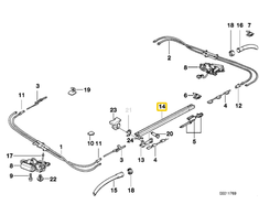 BMW Gleitschiene Links 5 E34 1990 1996 Originalus 54128120597