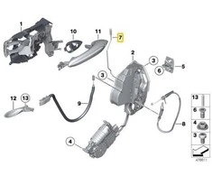 BMW hibridinis M5 F10 F11 F11 F18 518d 520d valdymo strypas dešinysis originalus 51217175648