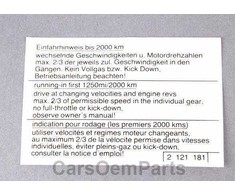 Bmw Hinweisschild Einfahrvorschr E21 E30 E36 Originalus 51142121181