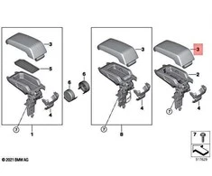 BMW I I3 I3s I01 i3 120Ah Rex 60Ah dangtelis Centrinė rankų atrama 51169330950 Originalus