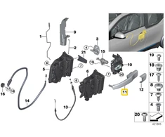 BMW I3 I01 Dešinės Rankenos Šarnyras Originalus 51217379754