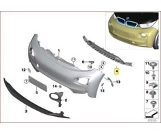 BMW I3 Serijos I01 Priekinis Bamperio Oro Įsiurbimo Apdaila Originali 51117296819