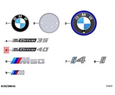 BMW i4 eDrive40 Gran Coupe 2020-2021 Raidės EDRIVE 40 Originalus 51145A42CF0