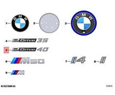 BMW i4 eDrive40 Gran Coupe 2020-2021 Raidės EDRIVE 40 Originalus 51145A42CF0