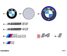 BMW i4 emblemos užrašas i4 Originalus 51149463261