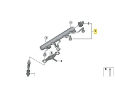 BMW Injekcijos Vamzdis G30 F90 G11 G12 G14 G15 X5 G05 Originalus 13537852403