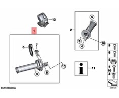 BMW K1200 S K1300 S Greitai Suvynio Rankena Originalus 61317708228