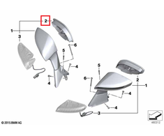 BMW K17 K19 Kairysis Veidrodis Stiklas Originalus 51168527283
