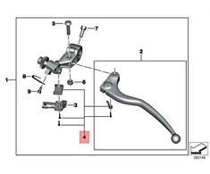 BMW K42 HP4 K46 S1000RR Pavarų perjungimo rankena su tarpine plokšte Originalus 32728527988