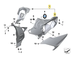 BMW K47 S 1000 R Dešinės Plokštės Nešėjas Originalus 46638560324
