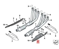 Bmw K48 0F23 0F33 Dekoratyvinis Katalizinis Konverteris Desinės Originalus 18519898481