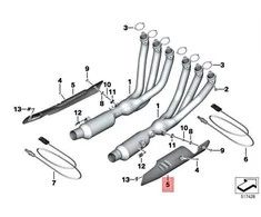 Bmw K48 0F23 0F33 Dekoratyvinis Katalizinis Konverteris Desinės Originalus 18519898481