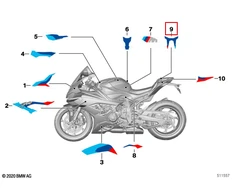 Bmw K66 M 1000 Rr Dekoratyvinis Uodega Originalus 51149830080