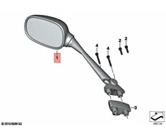 BMW K71 F 800 S F 800 ST Veidrodis Kairysis Originalus 51168528631