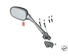 BMW K71 F800S F800ST Veidrodis Desinis Originalus 51168528632