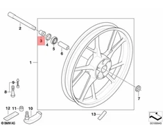 BMW K72 R13 priekinio rato tvirtinimo tarpiklis originalus 36317705571