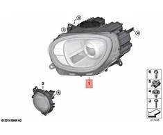 BMW Kairės Priešakinės Šviesos Originalus 63117390151