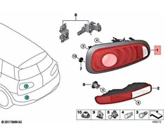 BMW Kairinis Galinis Žibintas Kairysis MINI Clubman F54 2014 2019 Originalus 63217354987