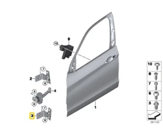 Bmw Kairysis Apacios Priekinis Durų Šarnyras Originalus 41007377547