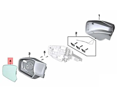Bmw Kairysis Veidrodžio Stiklas R 1200 Rt R 1250 Rt 51168529433