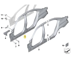 BMW Kėbulo Šoninis Rėmas Kairys 3 G20 41007487371